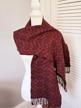 COACH Signature wool reversible scarf